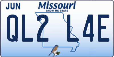 MO license plate QL2L4E
