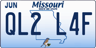 MO license plate QL2L4F