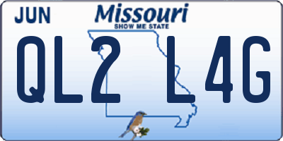 MO license plate QL2L4G