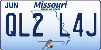 MO license plate QL2L4J