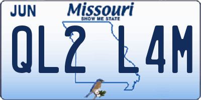 MO license plate QL2L4M