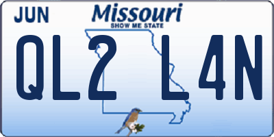 MO license plate QL2L4N