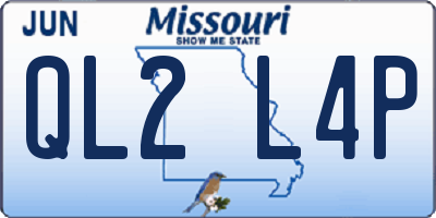 MO license plate QL2L4P
