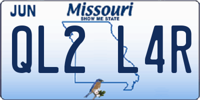 MO license plate QL2L4R