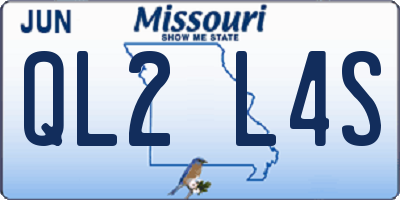 MO license plate QL2L4S