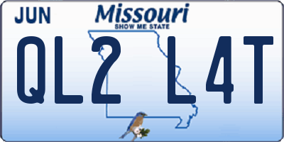 MO license plate QL2L4T