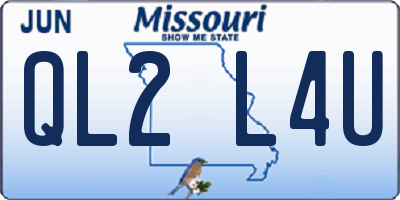 MO license plate QL2L4U