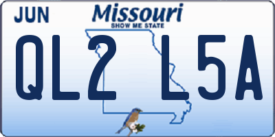 MO license plate QL2L5A
