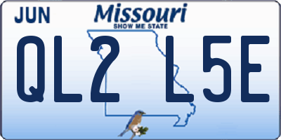 MO license plate QL2L5E