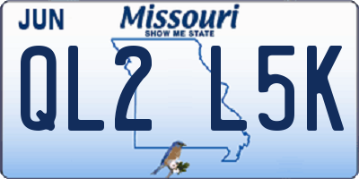 MO license plate QL2L5K