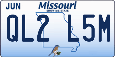 MO license plate QL2L5M