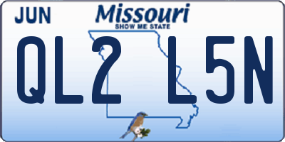 MO license plate QL2L5N