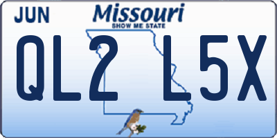 MO license plate QL2L5X
