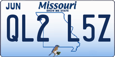 MO license plate QL2L5Z