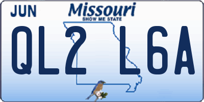 MO license plate QL2L6A