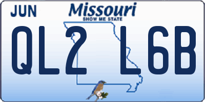 MO license plate QL2L6B