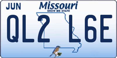 MO license plate QL2L6E