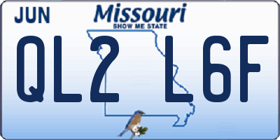 MO license plate QL2L6F
