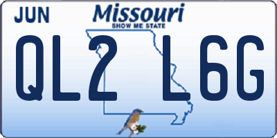 MO license plate QL2L6G