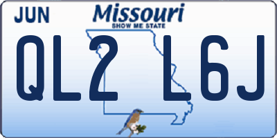 MO license plate QL2L6J