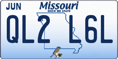 MO license plate QL2L6L
