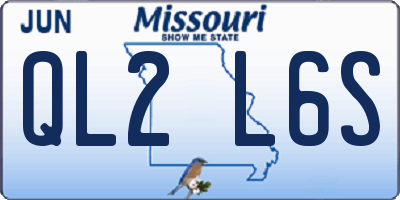MO license plate QL2L6S
