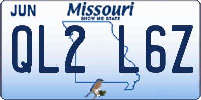 MO license plate QL2L6Z