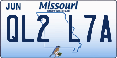 MO license plate QL2L7A