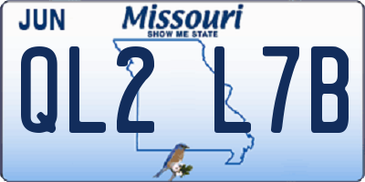 MO license plate QL2L7B