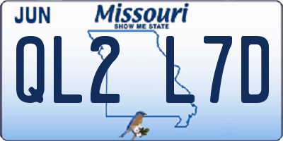 MO license plate QL2L7D