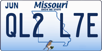 MO license plate QL2L7E