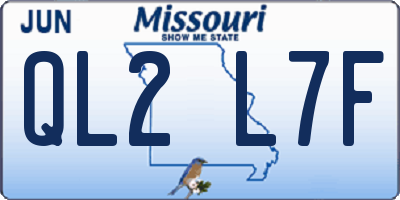 MO license plate QL2L7F