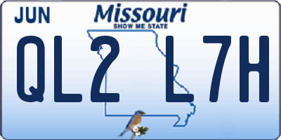 MO license plate QL2L7H
