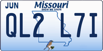 MO license plate QL2L7I