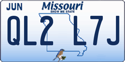 MO license plate QL2L7J