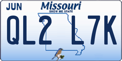 MO license plate QL2L7K
