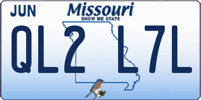 MO license plate QL2L7L
