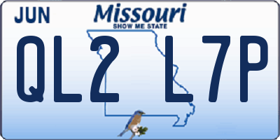 MO license plate QL2L7P
