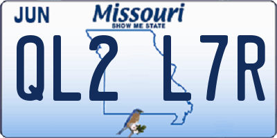 MO license plate QL2L7R