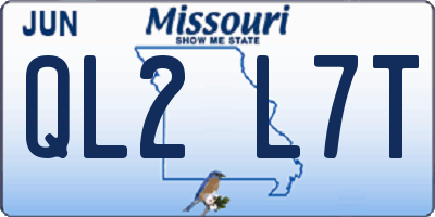 MO license plate QL2L7T