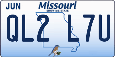 MO license plate QL2L7U