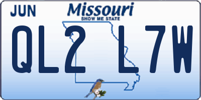 MO license plate QL2L7W