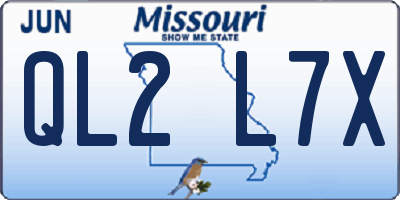 MO license plate QL2L7X