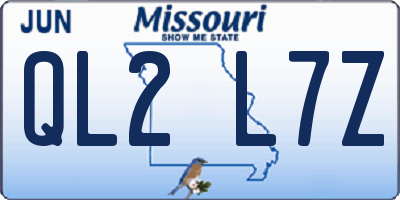 MO license plate QL2L7Z