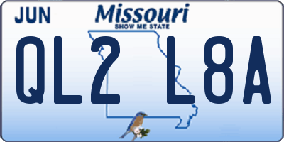 MO license plate QL2L8A