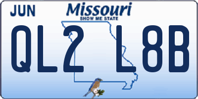 MO license plate QL2L8B