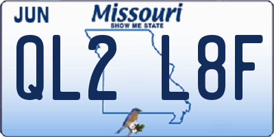 MO license plate QL2L8F