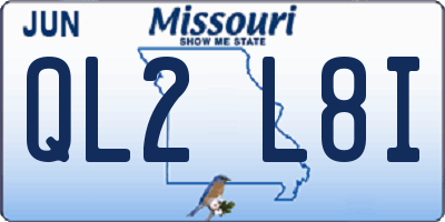 MO license plate QL2L8I