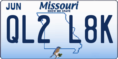MO license plate QL2L8K