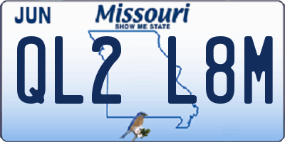 MO license plate QL2L8M